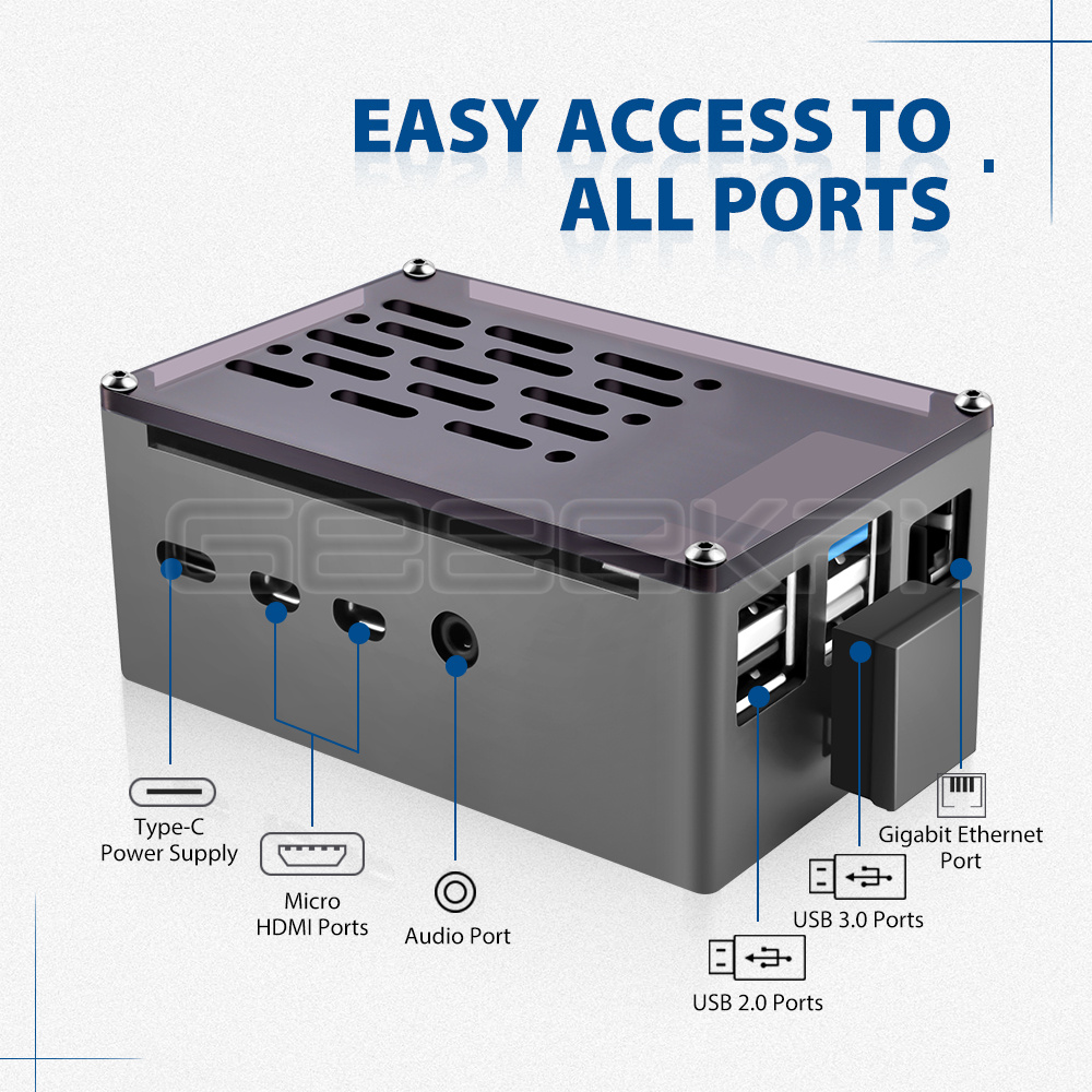Geeekki Cangkang Hitam Casing  - Argon One V3 M.2 Nvme Case ulasan dan harga